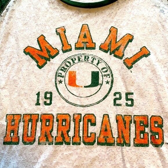 Miami Hurricanes t-shirt raglan sleeves M - Picture 3 of 8
